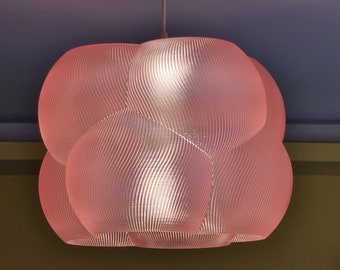 Abat-jour minimaliste BubbleCloud - Abat-jour ondulé - Abat-jour champignon - Lustre de plafond imprimé en 3D - Abat-jour décoratif contemporain rétro