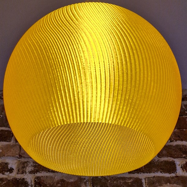 Minimal Modern Lampshade Bubblegum - Contemporary Wavy - Ceiling Lampshade - Handmade Lampshade - Mid Century 3D Printed Lampshade