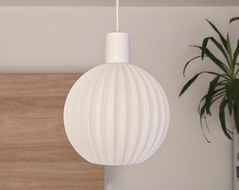 Abat-jour Ballve minimaliste - Design moderne Mid-Century - Abat-jour ondulé - Abat-jour d'appoint - Abat-jour LED E27 respectueux de l'environnement