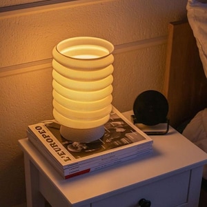 Table Lamp Spiral - Modern Desk Lamp - Small Night Lamp - Home Interior Lamp - Bedside Lamp