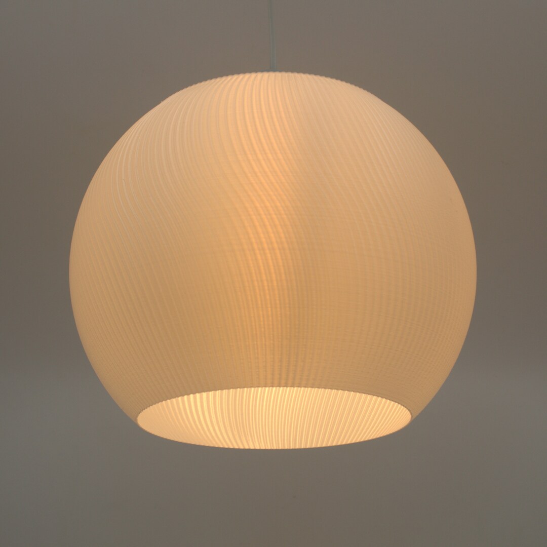 Minimal Modern Lampshade Bubblegum Contemporary Wavy Ceiling Lampshade Handmade Lampshade Mid