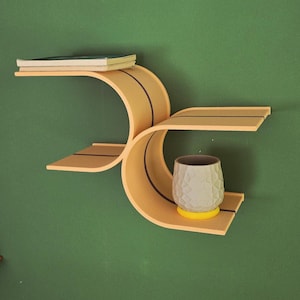 3D Printed Floating Wall Shelf: Modern Minimalist Scandinavian Decor