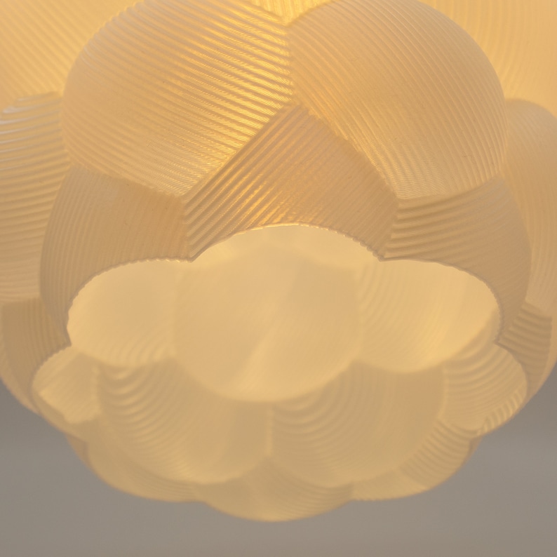 Wavy Lampshade Contemporary Mid Century Design 3D Printed Modern Lamp Shade Decorative Light Shade Unique Lamp image 7