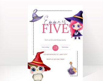 Fairy Birthday Invitation,Editable Fairy Birthday,Enchanted Forest invitation,Istant Download,Canva Template