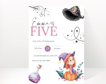 Fairy Birthday Invitation,Editable Fairy Birthday,Enchanted Forest invitation,Istant Download,Canva Template