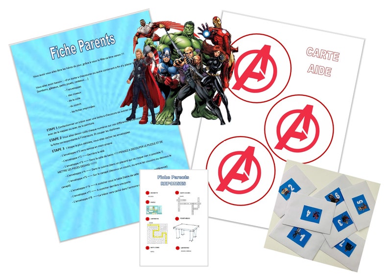 Chasse au trésor Avengers/ super-héros / Anniversaire / invitation/ NUMERIQUE image 4