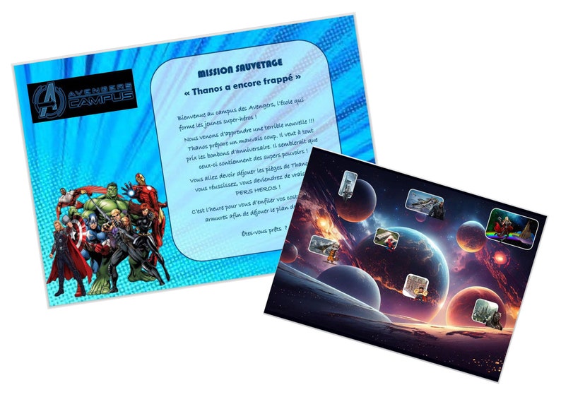 Chasse au trésor Avengers/ super-héros / Anniversaire / invitation/ NUMERIQUE image 2