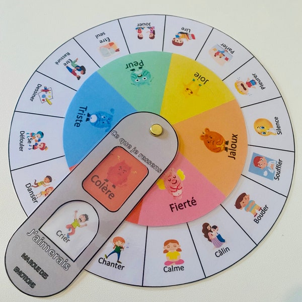 Roue des émotion pour enfant/ comprendre ses émotions devient un jeux d'enfant ! format A4