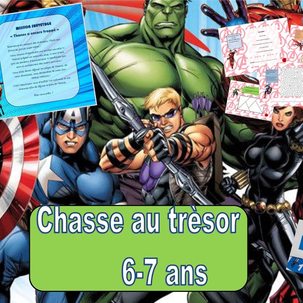 Chasse au trésor Avengers/ super-héros / Anniversaire / invitation/ NUMERIQUE