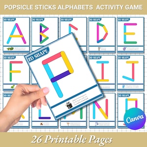 Juego de actividades con palitos de helado para niños pequeños / Actividades Montessori / Actividad divertida para niños / Recursos imprimibles para la educación en casa