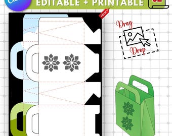 Editable Gift Bag Template: Custom DIY Paper Bag (Canva)