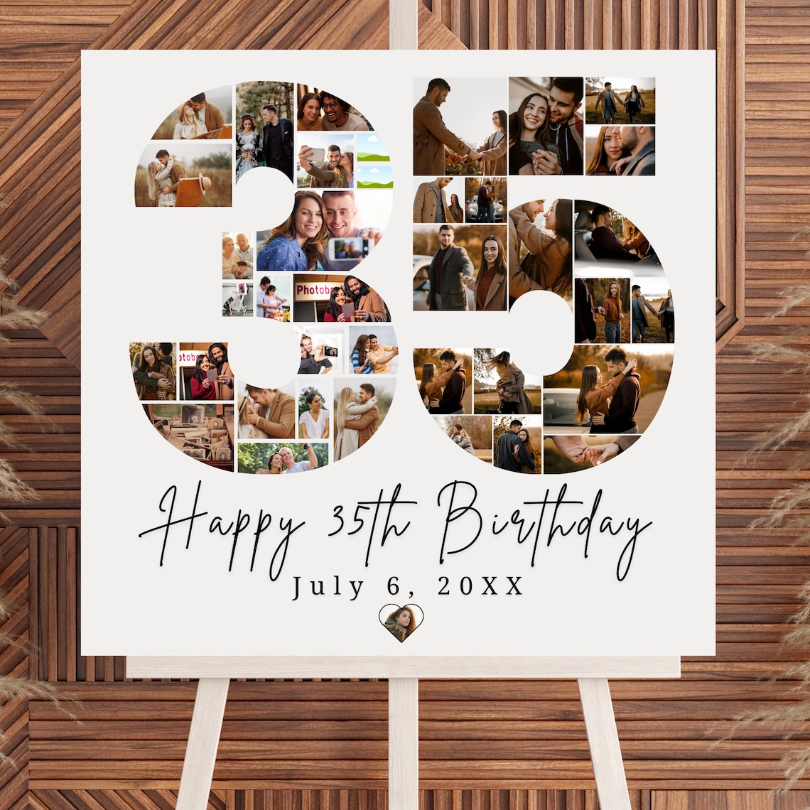 35th Birthday Number Photo Collage Gift | Canva Templates (digital ...