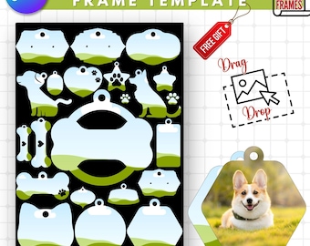 Bearbeitbare Hundemarke Canva Vorlage: Benutzerdefiniertes Haustier-ID-Design (Digitaler Download)