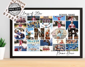 Senior Cheerleader Photo Collage | Editable Keepsake (Digital Download)