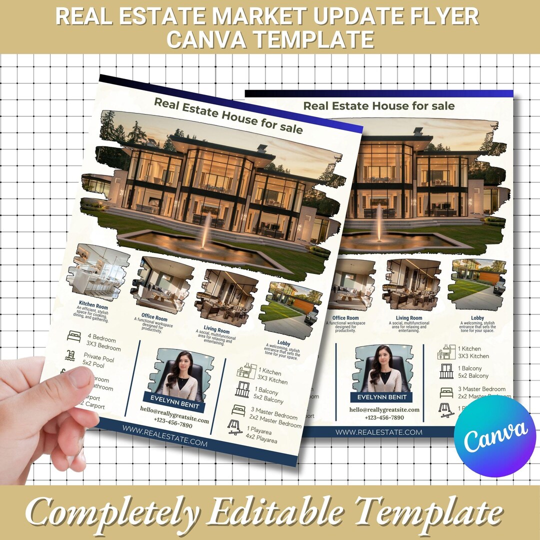 Real Estate Market Update Flyer Template |editable + Printable Canva ...