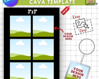 3" Square Keychain Template: Editable Canva Design (Digital Download)