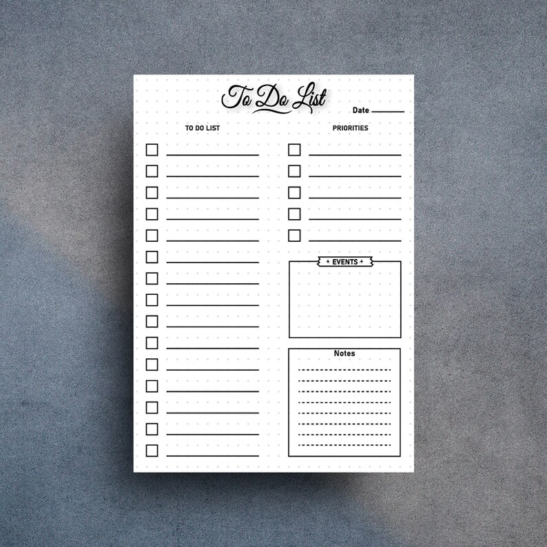 A4 to Do List Printable: Task Tracker Organizer (PDF) - Etsy