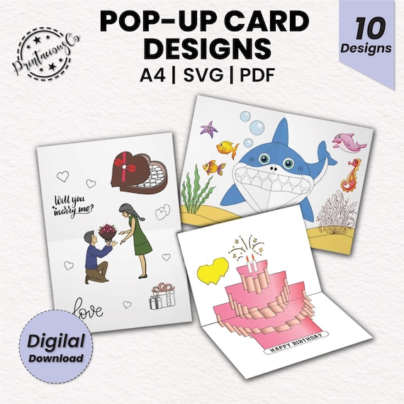 Biglietto Squalo Bianco 3D Pop-Up: Sorprendi Con Un Regalo Originale Per Compleanno O Grazie | Pop Card Express - 3