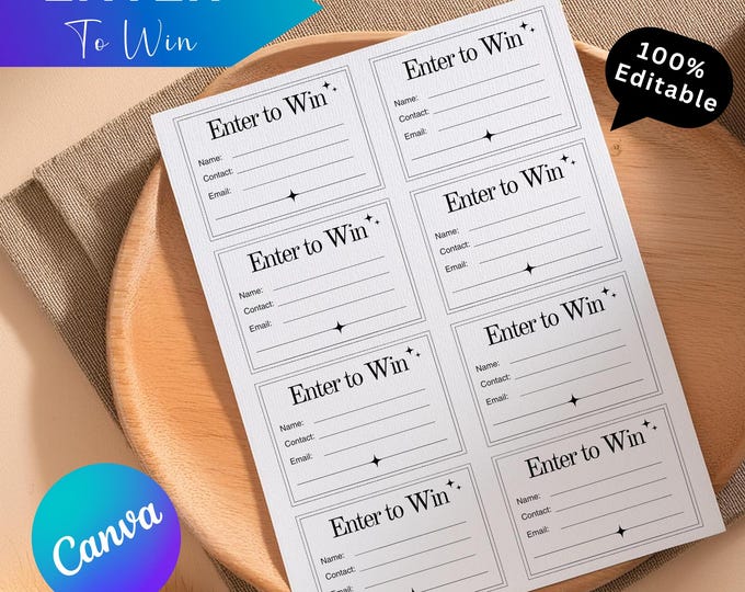Spring Raffle Templet Editable Spring Raffle Ticket, Spring Raffle, Enter to Win Printable ...