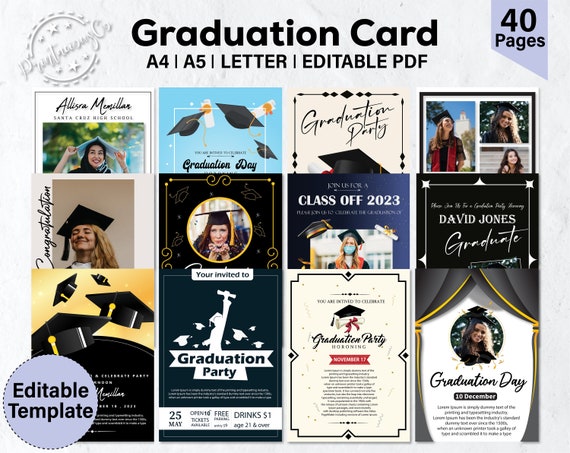 senior grad card templates Graduation Announcement Template for & High School Be sure to check all of our coordinating templates shown below. Free custom printable graduation invitation