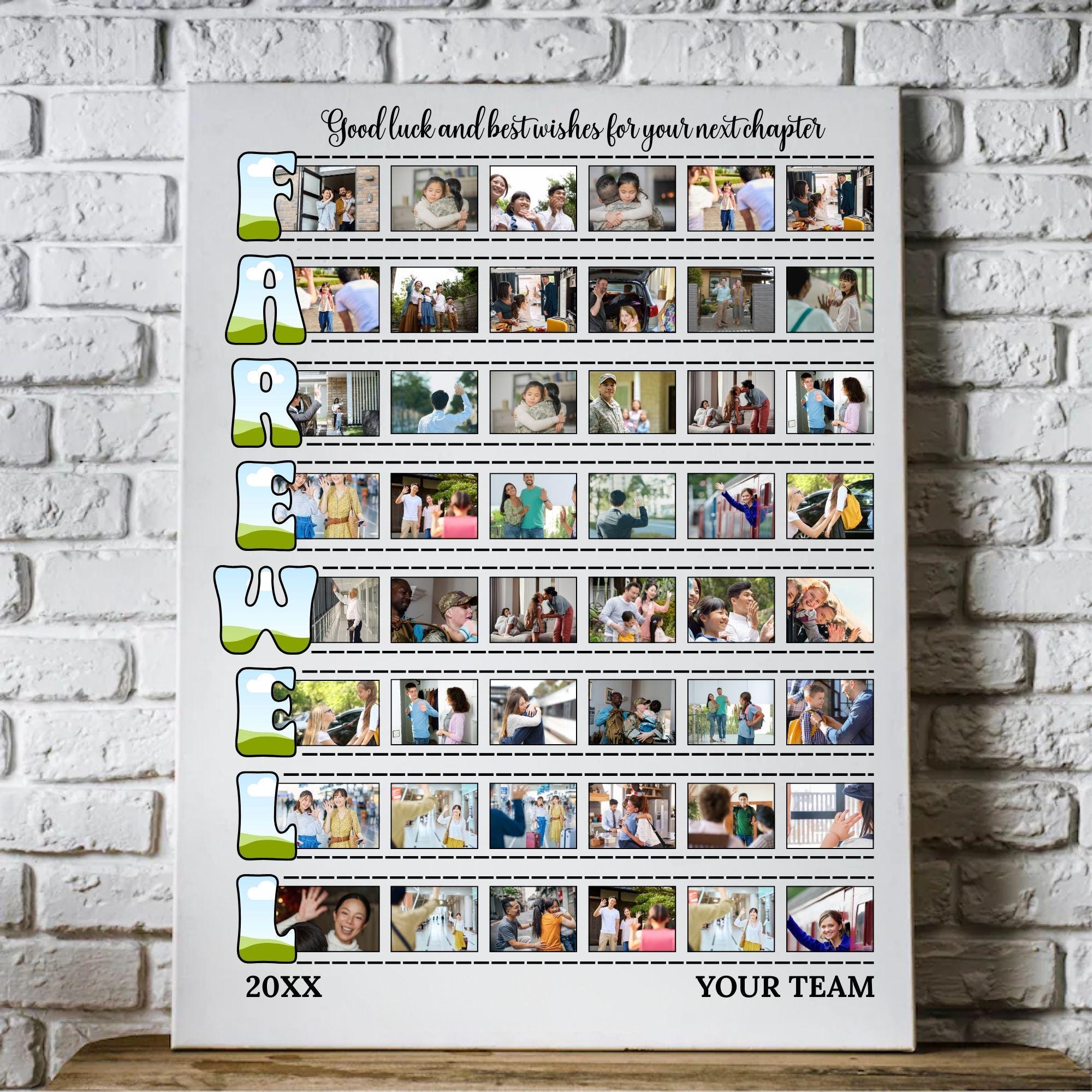 Farewell Photo Collage Template: Custom Goodbye Memory Board (canva ...