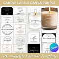 Modern Candle Label Bundle: Editable Canva Template (Digital Download)