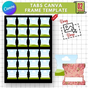 Tabs Frame Template |Editable + Printable Canva Template |Custom Divider Tab |DIY Journal Tab Frame |Planners Dividers |Personalized Tabs