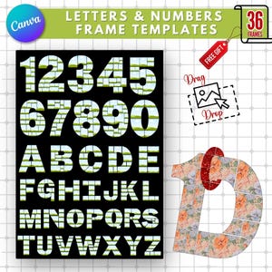 Plantilla de letras y números para collage de fotos de Canva / Cumpleaños de la A a la Z / Arrastrar y soltar fácilmente / Plantilla de letras de Canva editable / Plantillas de Canva