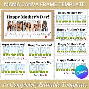 Mother&#39;s Day Canva Template | The Best Mom Ever Frame | Mama Canva Editable Frame Template | Mama Canva Frame Template