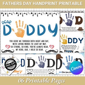 Father's Day Handprint Template |Printable Canva Template |Father's Day Activity |Father's Day Gift Card |Craft For Children |Gift From Kids