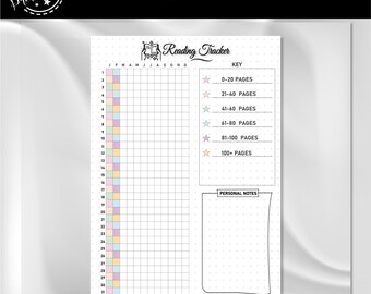 Reading Tracker | A4 Journal Page | Printable Tracker | Reading Log | Planner Reading Tracker | Daily Habit Tracker