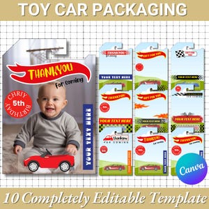 Toy Car Packaging Template: Editable Canva Design (Digital Download