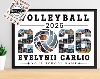 Volleyball Photo Collage Template: Customizable Sports Memory Gift (Canva Editable, Digital Download)
