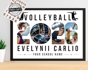 Volleyball Photo Collage Template: Customizable Sports Memory Gift (Canva Editable, Digital Download)