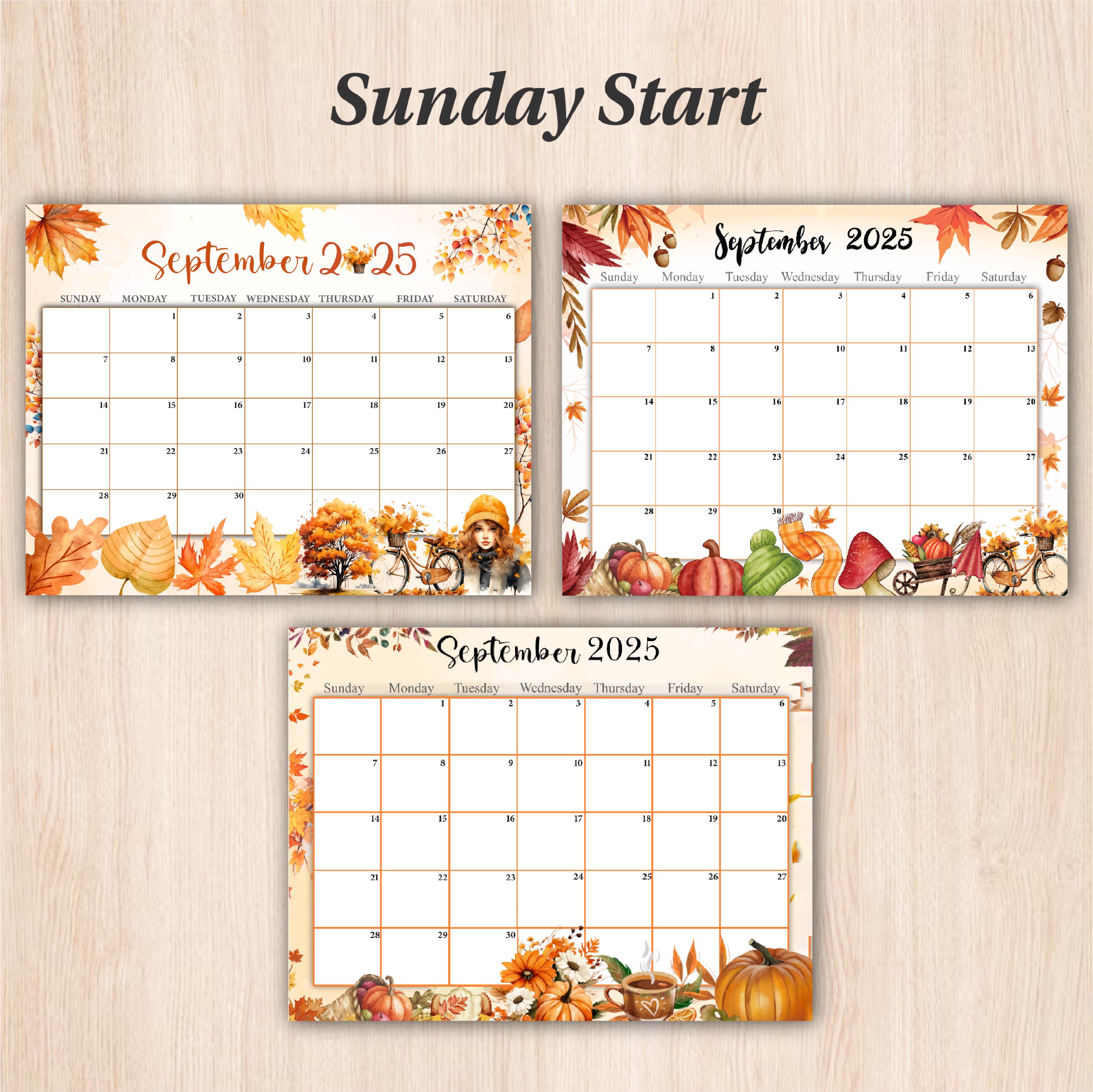 Editable September 2025 Calendar: Printable Monthly Planner (PDF & JPEG ...