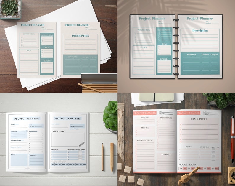 Project Planner Printable: Productivity & Task Tracker (A4, A5, US ...