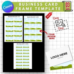 Sjabloon voor visitekaartjes | Bewerkbare + afdrukbare canvassjabloon | Aangepaste blanco kaartmodel | DIY-bedrijfsvisitekaartje | Gepersonaliseerde labelkaart