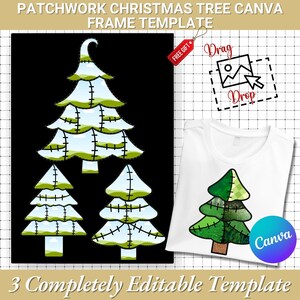 Patchwork Weihnachtsbaum Bilderrahmen: Benutzerdefiniertes Memory Design (Digitaler Download)