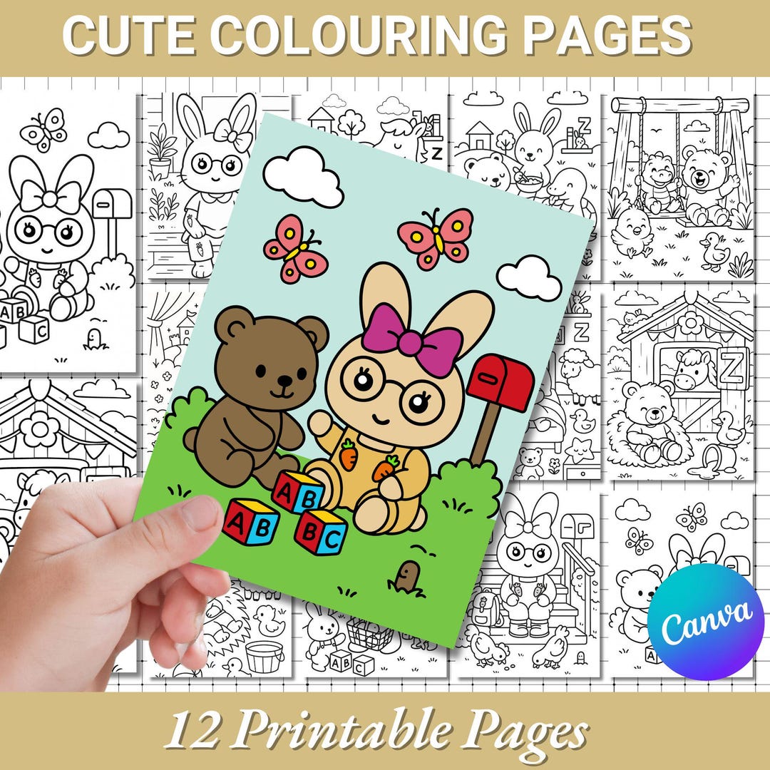 Kids Coloring Pages Template: Fun Activity Printable (canva Template ...