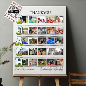 Coach Photo Collage Template: DIY Memory Frame (Canva Editable, Printable)