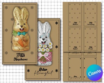 Easter Gift Template |Printable Easter Greeting |Easter Gift |Bunny Gift Card |Easter Gift Idea |Easter Table Decor |Easter Treat Card