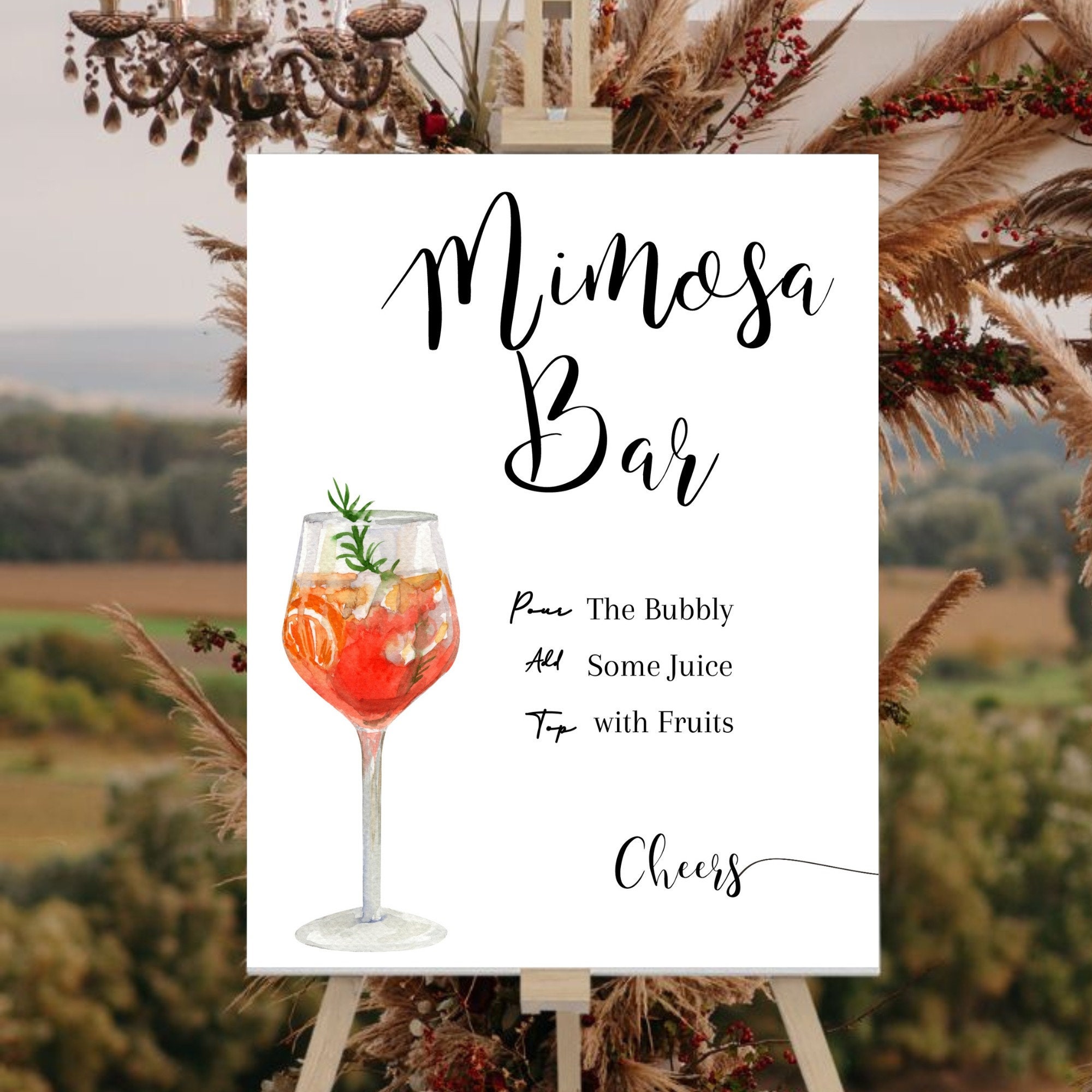 Mimosa Bar Sign Mimosa Bar Printable Sign Template Mimosa Juice Tags ...