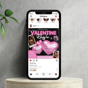 Valentine's Day Raffle Flyer Template: Editable Canva Design (digital ...