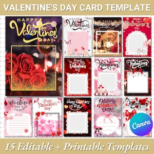 Valentinstag Kartenvorlagen |Bearbeitbare + druckbare Canva-Vorlage |Benutzerdefinierte Leckerli Geschenkkarte |DIY Snack Karte |Personalisierte Valentinstagskarte
