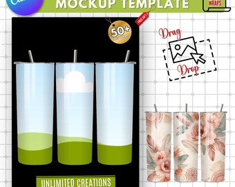 Editable 20oz Tumbler Mockup: Canva Template (Digital Download)
