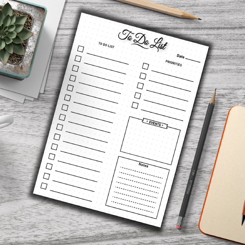 A4 to Do List Printable: Task Tracker Organizer (PDF) - Etsy