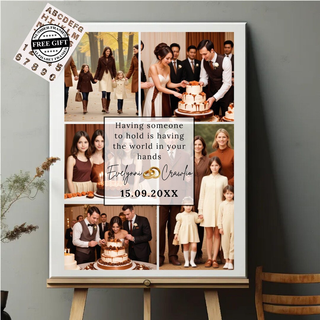 Anniversary Photo Collage Gift: Editable Canva Template (digital ...