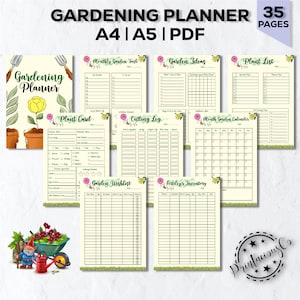 Gardening Planner Printable | Garden Planner | Plant Planner | Garden Journal | Garden Organizer | Plants Records | Gardening Logbook