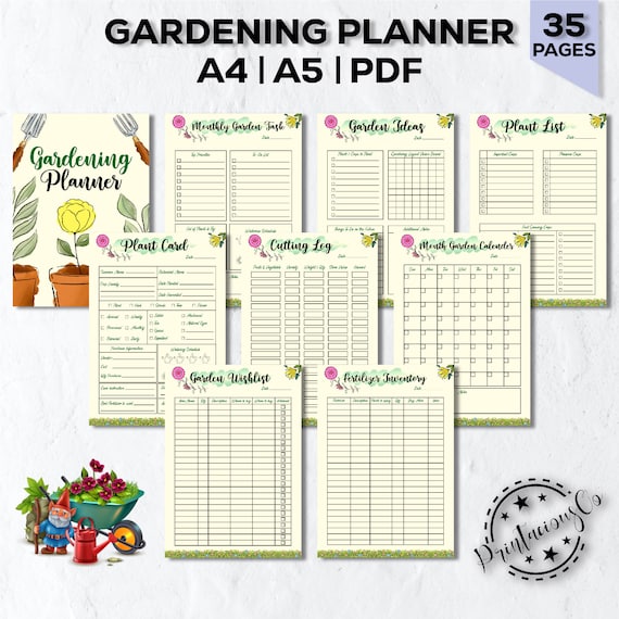 Gardening Planner Printable: Plant Records, Garden Logbook (A4/A5 PDF)