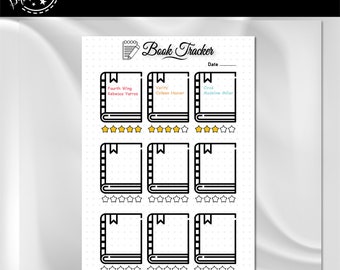 Book Tracker | A4 Journal Page | Printable Tracker | Reading Log | Planner Reading Tracker | Daily Habit Tracker | Printable Planner Page